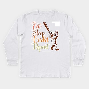 Eat Sleep Cricket Repeat Kids Long Sleeve T-Shirt